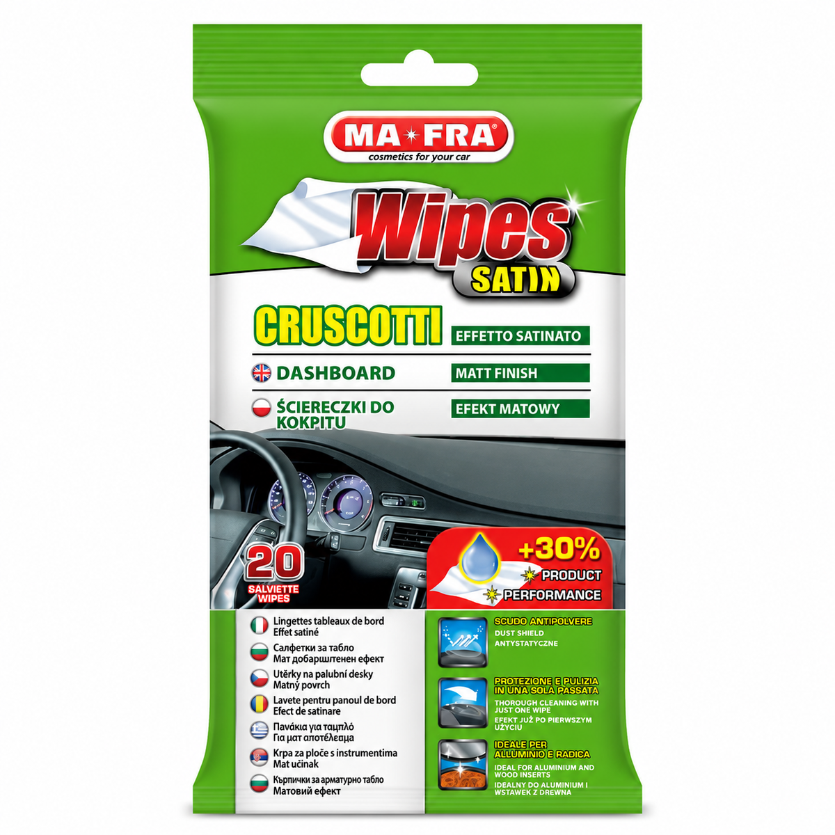 Dashboard doekjes satijn
